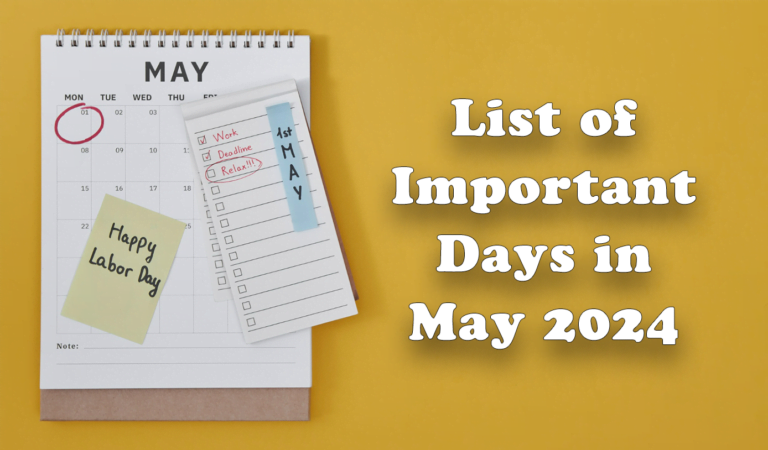 List of Important Days in May 2024 | Special Days in May 2024