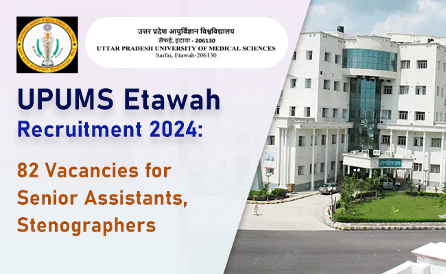 UPUMS Etawah Recruitment 2024: 82 Vacancies for Senior Assistants, Stenographers